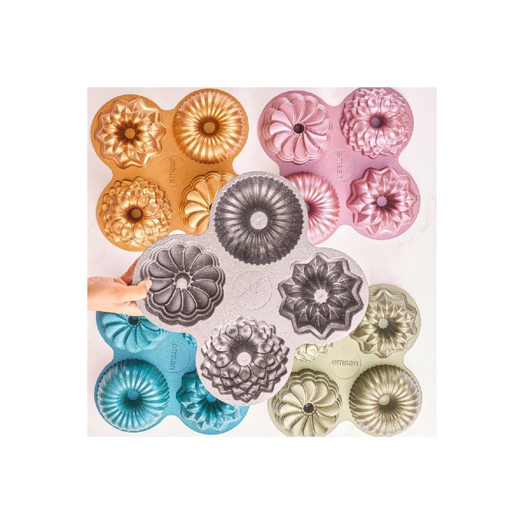 Griss Four In One 4-piece Gray Cake Mold