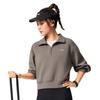 Li-Ning Sweatshirt Confortable Simple Col Montant Polyvalent Ample Couleur Unie Épaules Tombantes Manches Longues Femme sweatshirt AWDV510-4