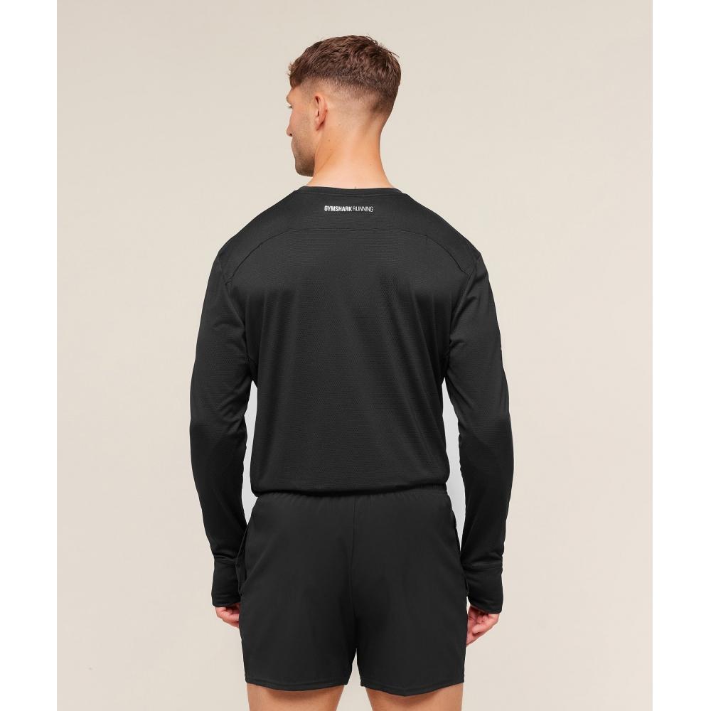 Gymshark Running Long Sleeve T shirT Black A3c8o Bb2j