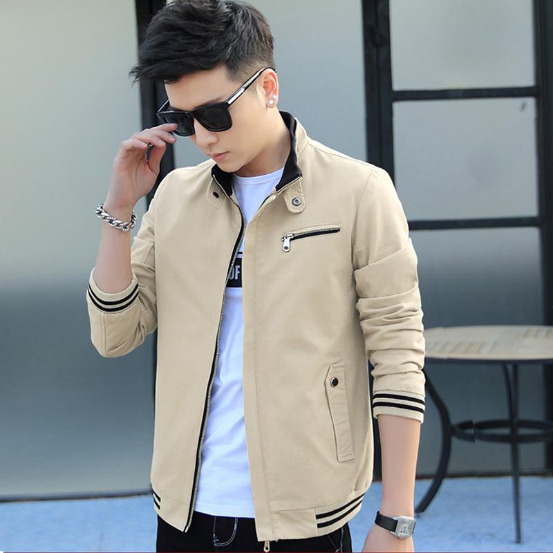 Spring and Autumn New Men's Casual Jacket Sports Casual Stand-up Collar Jacket Trendy Brand Versatile Men's Clothing