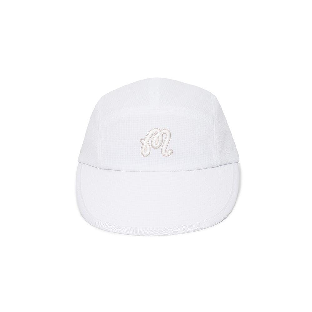 MALBON GOLF Seersucker Wide-Bridal Cap Off White