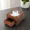 Yousheng Square Wooden Ashtray for Men, Non-slip Ash Holder with 4 Slots & Drawer, High Temperature Resistant Ashtray for Indoor Outdoor