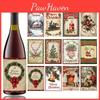 Party Bottle Christmas Stickers With Retro Style For Festive Event Decoration