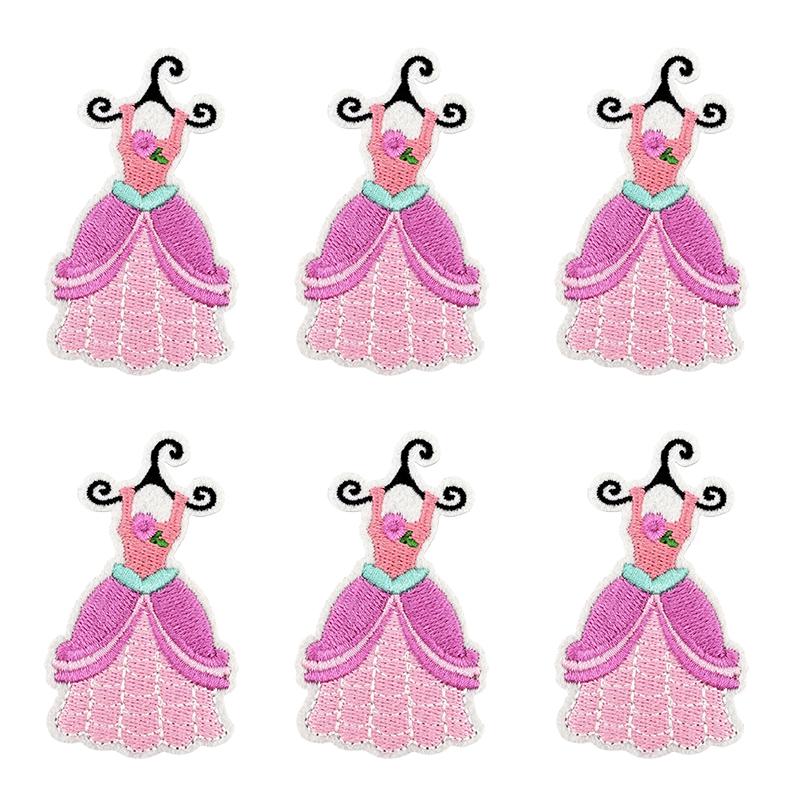 10 Stück Neue Cartoon-Serie Aufbügelbare Stickpatches für Kleidung Jacken Prinzessinnenschloss Thermoadhäsive Patches Aufnäher