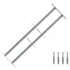 Window Security Grille with 2 Horizontal Bars 3 Pcs