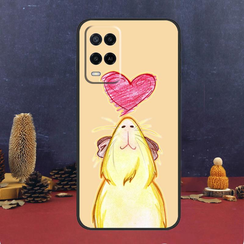 Cute Cartoon Guinea Pig Case For Oppo A94 A74 A54 A15 A17 A57 A6 A5 Pro A16 A76 A96 A40 A60 A80 A18 A38 A58 A78 A98