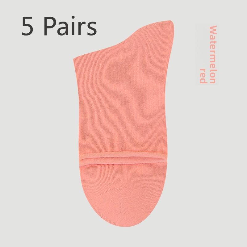 5 Pairs Socks Midtube Socks Women's Socks Women's Autumn and Winter Cotton Socks Maternity Color Socks