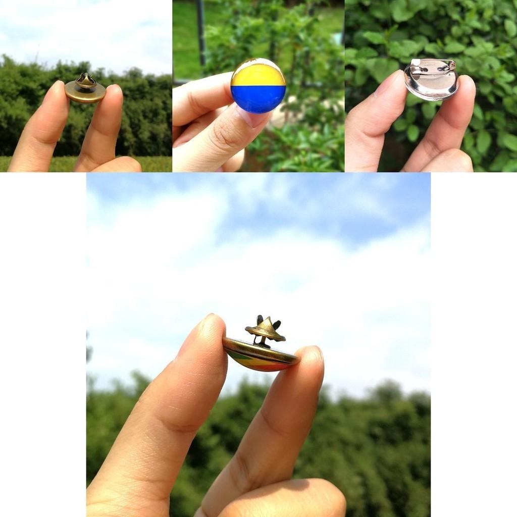 Unisex Metal Pin Badge With Ukraine Flag Design
