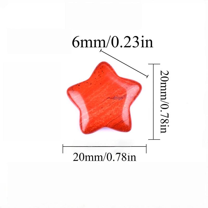 Natural Stone Crystal Star Ornament - 20x20x6mm