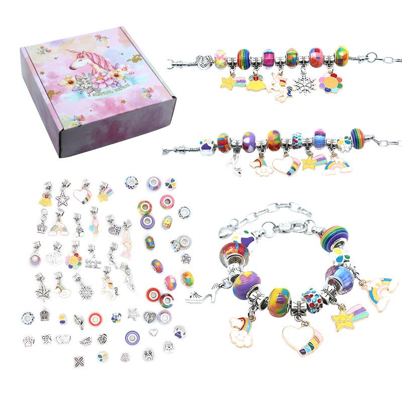 Unicorn Pink Crystal Beaded Bracelet DIY Kit for Kids