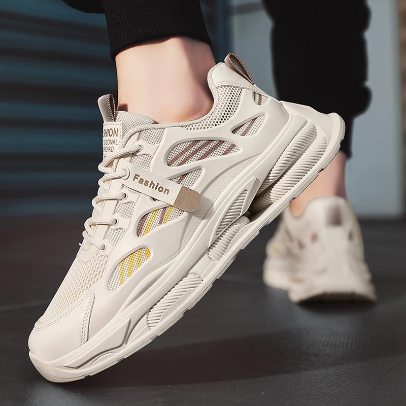 Summer New Mesh Lightweight Soft-soled Running Sneakers Heightening Casual Dad Trendy Shoes