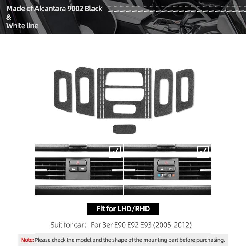 For BMW E92 E90 E93 Dashboard Panel Air Vent Outlet Trim Frame Made of Alcantara Stickers Car Interior Styling Auto Accessories