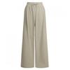 Shop   Women S elaStic waiSt Front Pleat Wide Leg pantS Beige Pic Wpt 21069