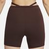 Nike Sportswear Everyday Modern Solid Logo Slim Fit Gym Shorts Women Bottoms Brown-Red DV7929-227