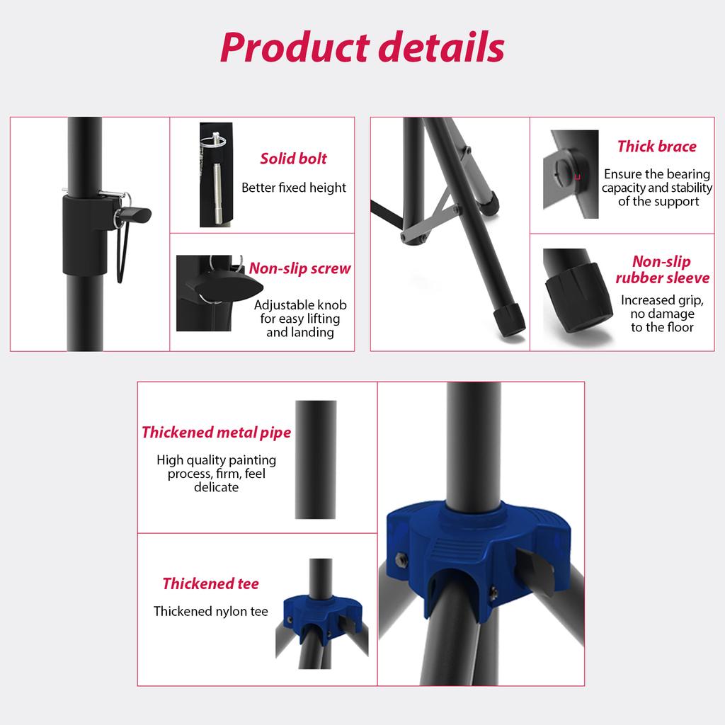 Speaker Stand Studio Monitor Speaker Tripod Stand Heavy Duty Telescoping Height Adjustable Non slip Three point