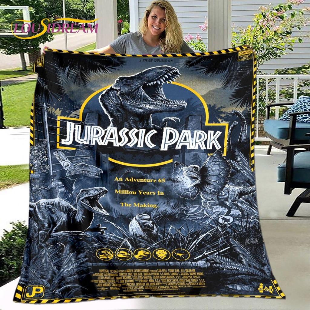 New Cartoon Jurassic Park Blanket,Flannel Blanket Throw Blanket,Soft Warm Blanket for Living Room Bedroom Beds Sofa Decor Gift