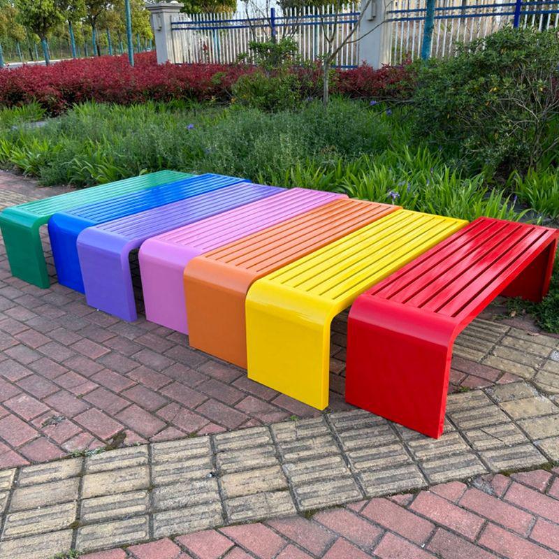 Wrought Iron Outdoor Bench with Backrest