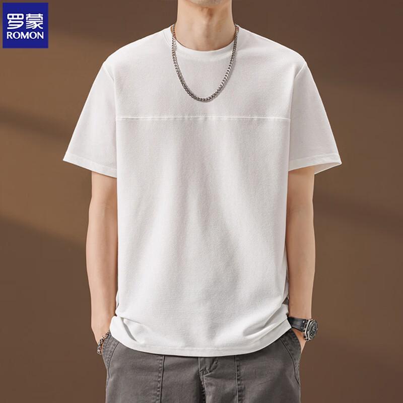 ROMON Men's Solid Color Short Sleeve Casual T-Shirt