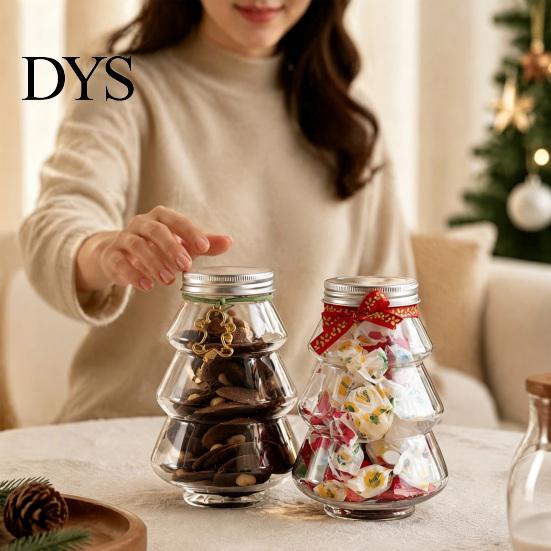Plastic Beverage Containers 5Pcs Christmas Tree Shaped Bottle, 500ml Food Grade Clear Packaging Container for Bottles Cold Drink Coffee, Leak