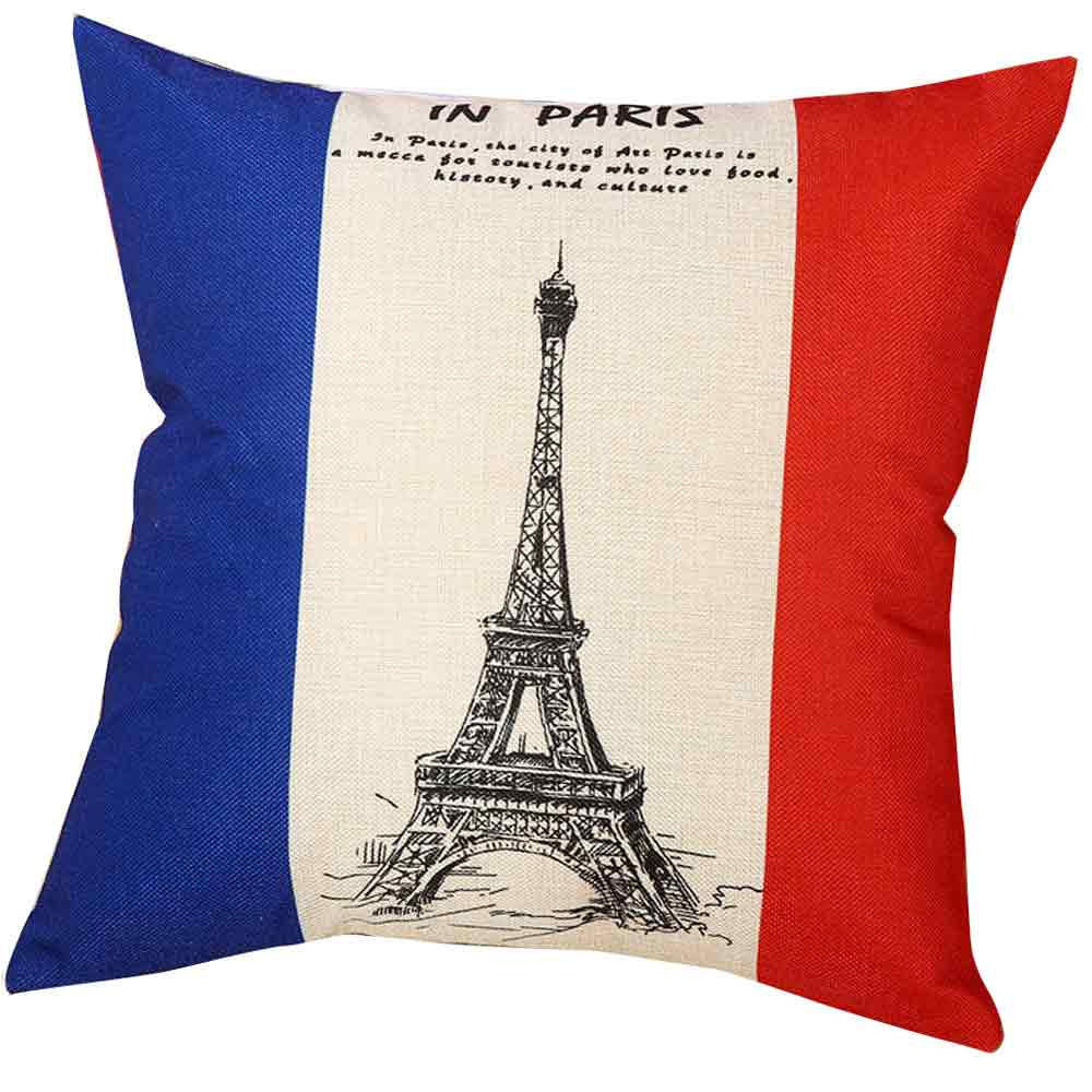 Flag Square Pillow Cover Cushion Case Toss Pillowcase Hidden Closure