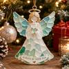 Christmas Tree Hanging Ornaments 2Pcs Sea Glass Ornament Seaglass Heart Bird Angel Star Decorative Acrylic Pendants Snowman Pendant Handmade