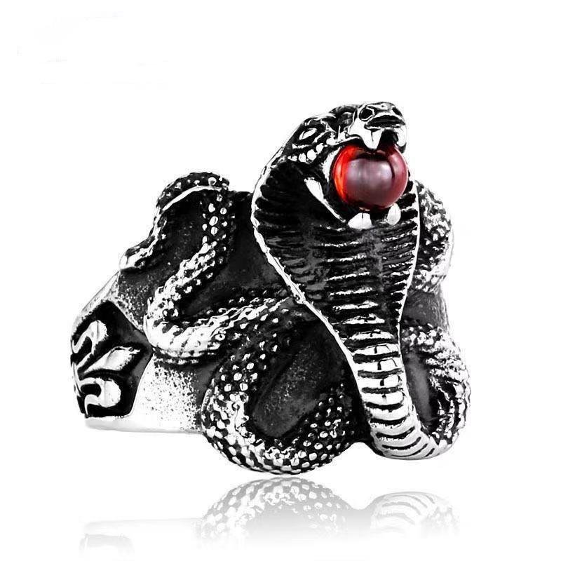 European and American S Men's Ring Cobra Domineering Men's Trendy Ring