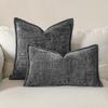 Simple Comfortable Pillow Cover Chenille Bamboo Joint Yarn Edge-Pressed Sofa Throw Pillowcase Pure Color Headboard Cushion Cover