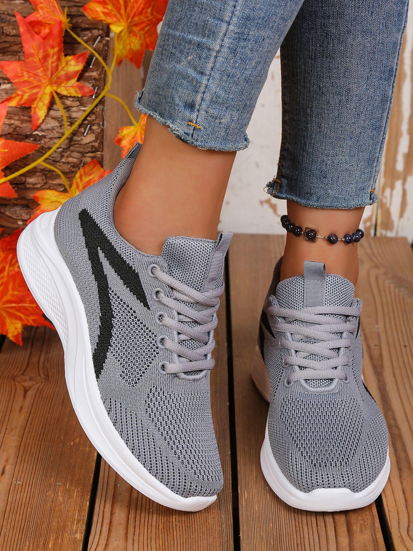 Весенние летящие тканые сетчатые дышащие мягкая подошва легкие нескользящие мамины туфли 36 серый