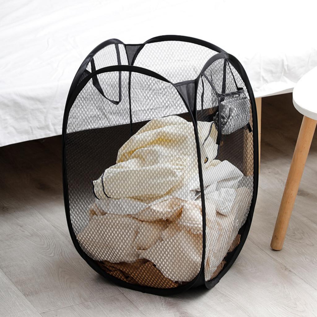 Foldable Dirty Clothes Storage Basket, Large Dirty Clothes Basket, Grid Laundry Basket, Dirty Clothes Basket, Clothes Basket