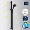 Ensemble de douche avec pommeau 2 jets, barre 90cm et flexible - GROHE Vitalio Comfort 110 269302431 - Economie d'eau - Noir Mat