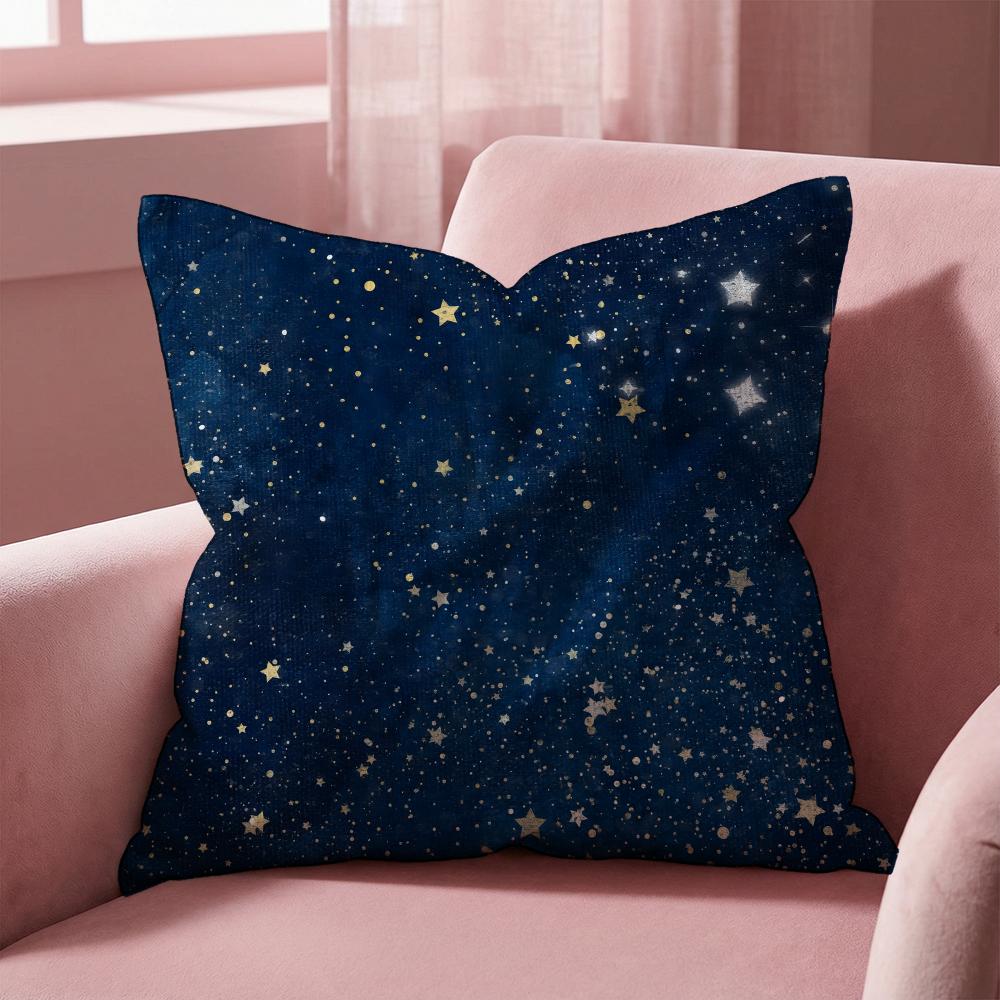 The Starry Sky Cushion Cover MultiScene Pillow Cover for Home Car Reversible Soft Durable for Daily Use