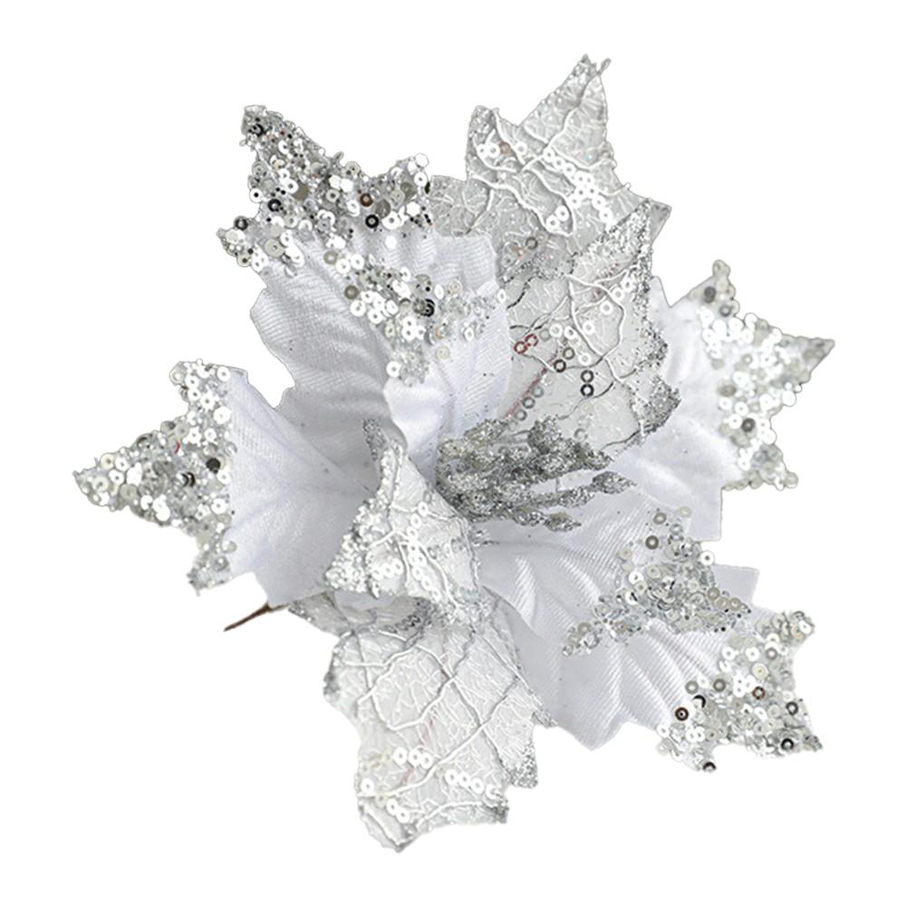 

Искусственное украшение Сделай сам Цветочная композиция Рождественские цветы Красивый дизайн Silver