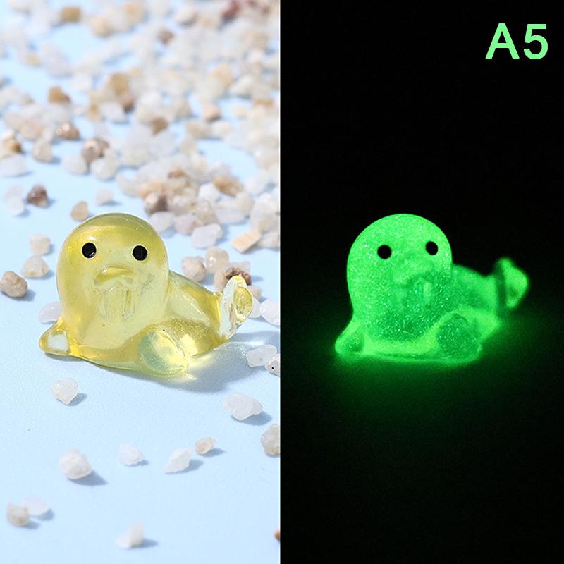 Luminous Seal Marine Animal Ornament Mini Glow Animal Pendant Micro Fish Tank Decoration Landscape Craft Desktop Decoration