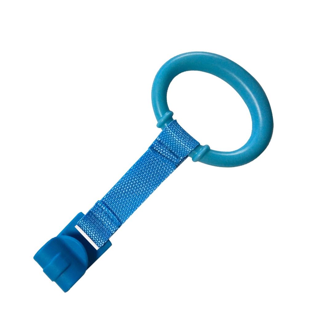 Hjälp bebisen att lära sig att stå upp och dra ringen på spjälsängstaket