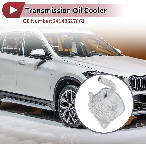 1 Set Engine Oil Cooler for BMW X1 2009-2023 Aluminum Alloy Silver Tone Transmission Oil Cooler Trans Cooler
