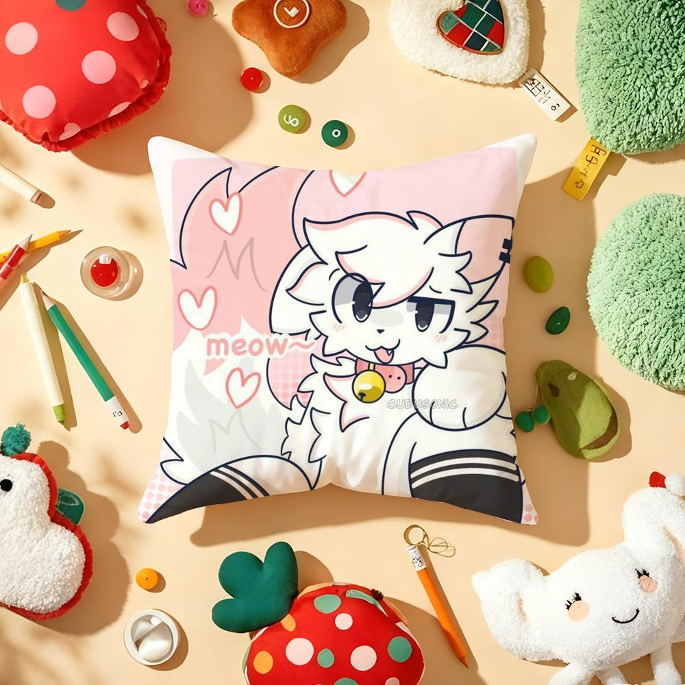 BBoykisser Cat Cute Cushion Cover Plush Fabric Soft DoubleSided Printed Sofa Warm Winter Home Gift Pillow Cover