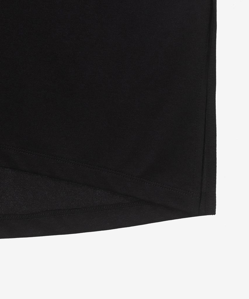 BASIC HOUSE Women'S Cool Sorona Semi-Overfit Round Neck Long Sleeve T-Shirt Black Lzts3201