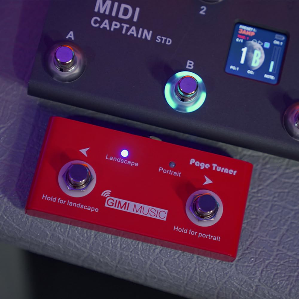 GIMI Color Page a Foot Pedal for Turning Music Loop Station Assists with Tuning and Replaces All Forward and Back Buttons Turner, Sheets, Pedal,