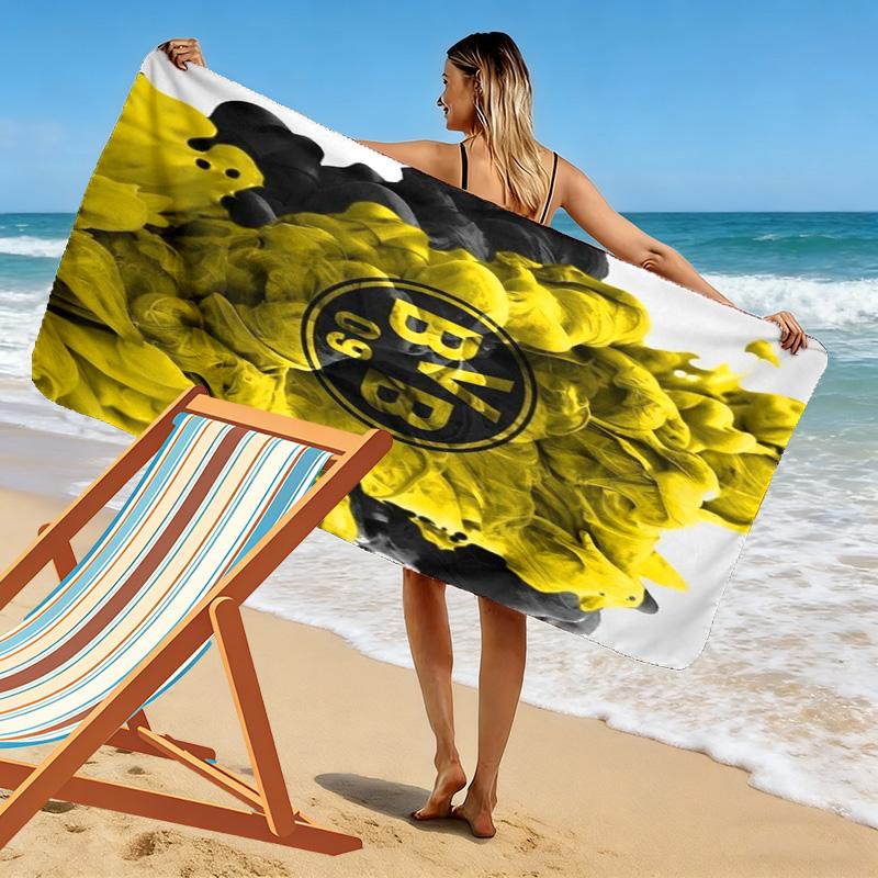 Dortmund Glory: Yellow Black Spirit beach towel Outdoor camping Portable for travel seaside swim Absorbent bath towel beach Outdoor picnic beach mat