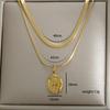 Custom 304 Stainless Steel 18K Gold Plated PVD Doble Collarbone  Necklace Waterproof Heart Butterfly Pendant Women
