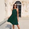 Spring/summer Women's Waistband Dress Party Dress V-neck Sleeveless Dress