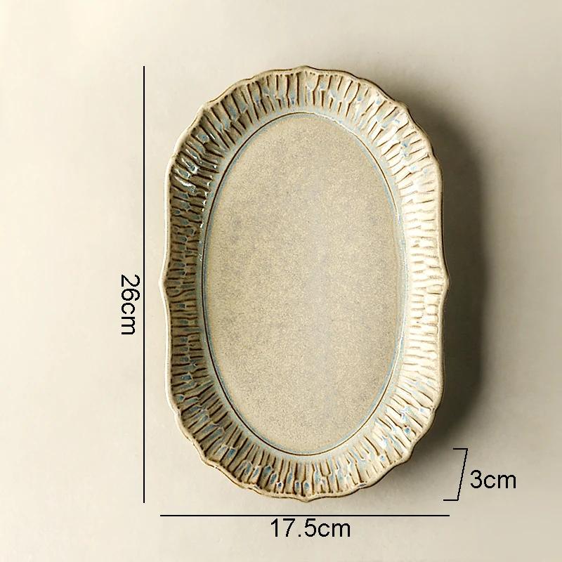 Retro Relief Ceramic Dinner Plate Restaurant Steak Plate Dessert Pasta Plates Fish Plate Molecular Cuisine Specialty Tableware