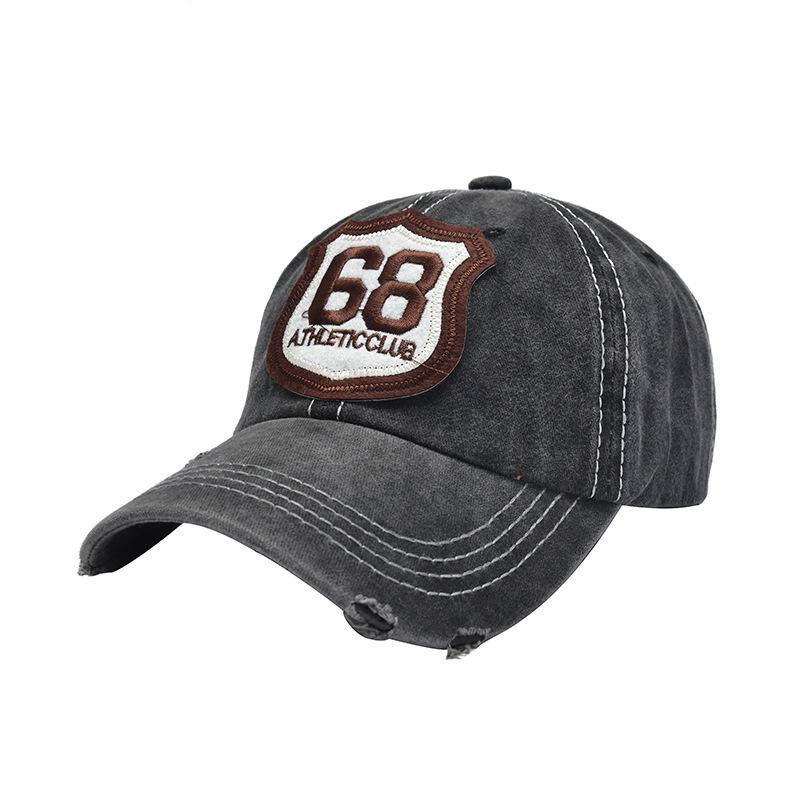 Vintage Washed Cotton Baseball Cap with Fashion 68 Letter Embroidery for Men and Women - Unisex Hip Hop Snapback Hat Sports Caps