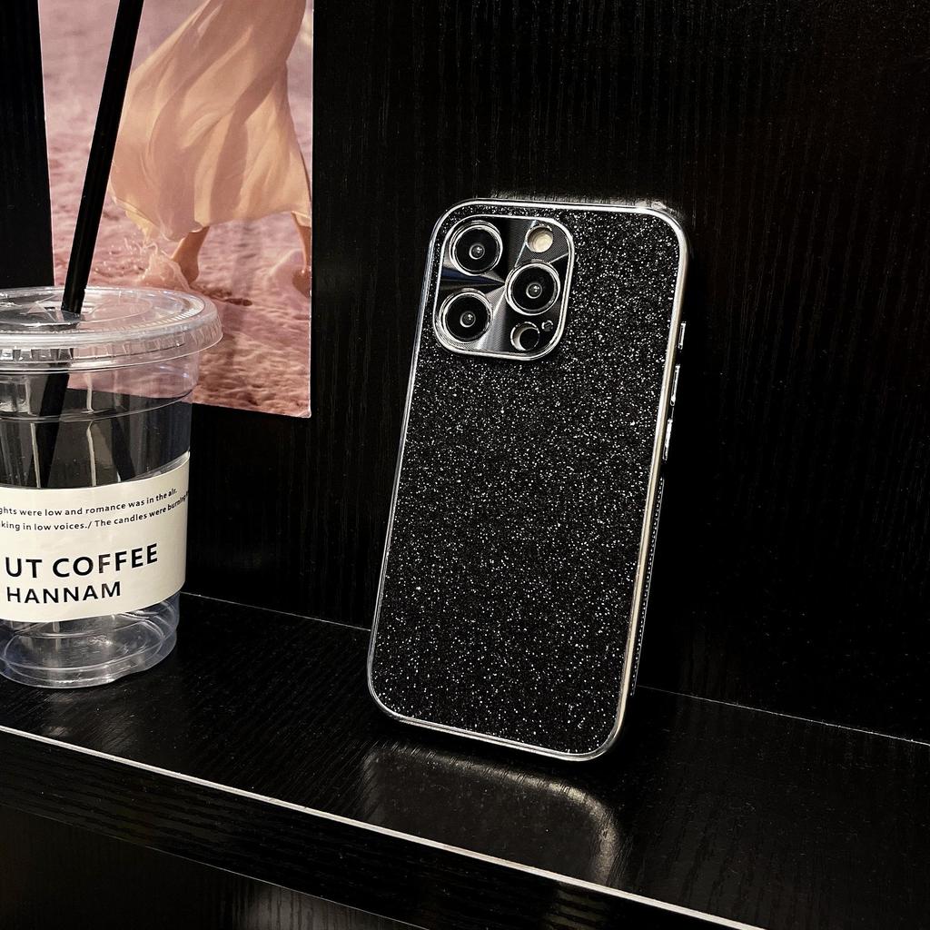 Electroplated Heat Dissipation Glitter Case Compatible with iPhone 14 Pro Max Apple 15 Phone Case 13/12 Niche High-end Feel