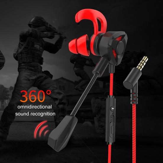 Gaming Earphone with Control 3.5mm Jack Microphone Wire In-ear Earphones E-sports Game Earphone