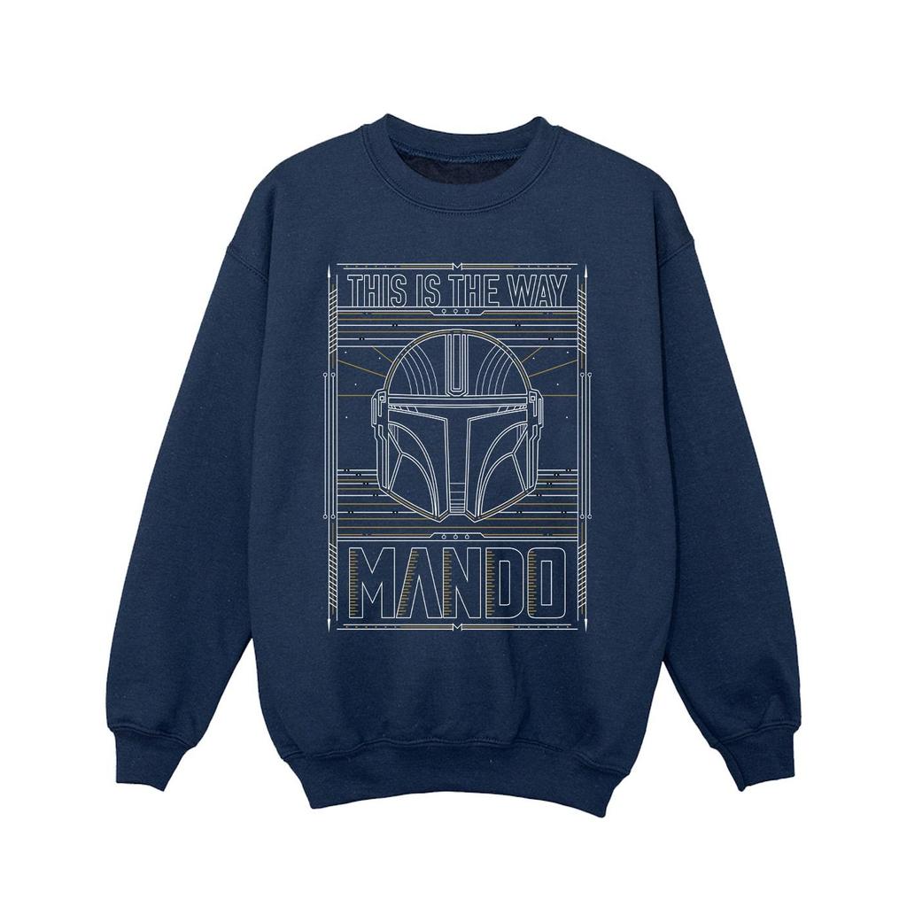 STAR WARS Girls The Mandalorian The Way Outline Helm Sweatshirt