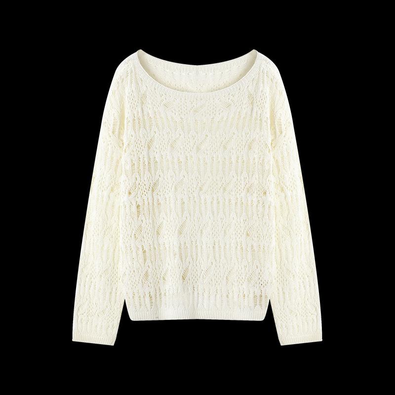 Mohan Yimei Women's Hollow Jacquard Knit Top