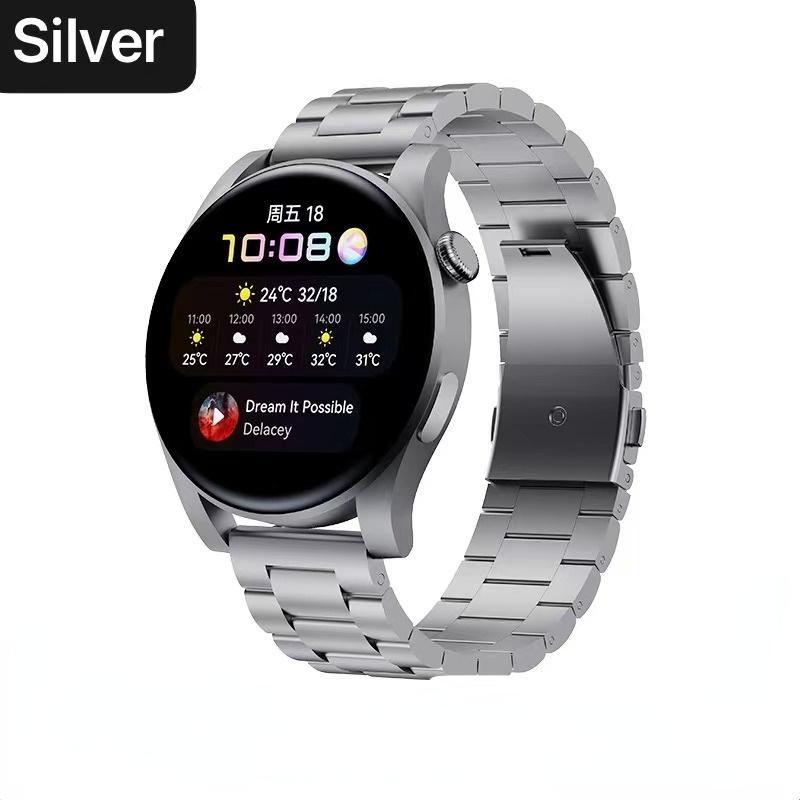 

22mm/20mm Titanium alloy strap For Samsung Galaxy watch 3 Huawei watch 4/3/GT4-3-2 Stainless steel bracelet band for Amazfit GTR 20mm серебряный