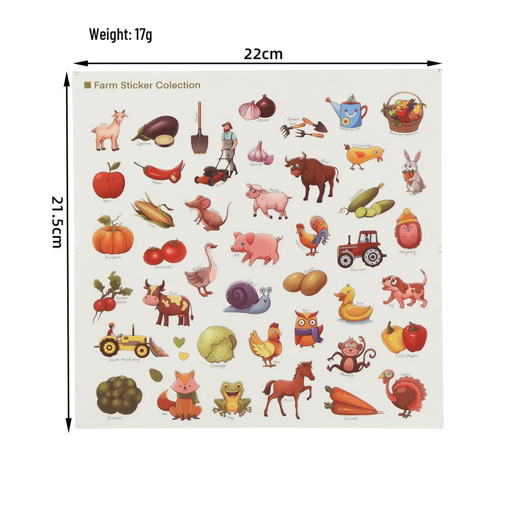 Детские обучающие наклейки с животными и фруктами - Изучение английского языка и самые продаваемые игрушки