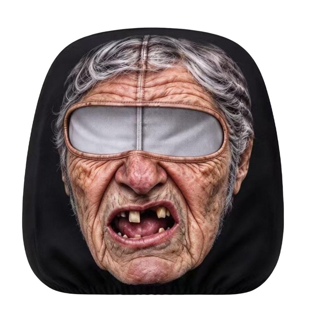 Funny Face Print Car Seat Cover Double Sided Car Pillowcase New Car Seat Headrest Universal